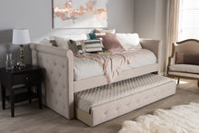 Load image into Gallery viewer, Baxton Studio Alena Modern and Contemporary Light Beige Fabric Daybed with Trundle
