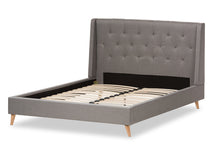 Load image into Gallery viewer, Baxton Studio Adelaide Retro Modern Light Grey Fabric Upholstered King Size Platform Bed

