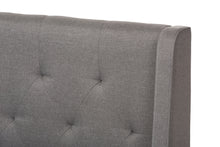 Load image into Gallery viewer, Baxton Studio Adelaide Retro Modern Light Grey Fabric Upholstered King Size Platform Bed
