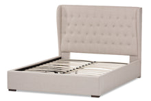 Load image into Gallery viewer, Baxton Studio Taylor Modern and Contemporary Light Beige Fabric Queen Size Gas-Lift Platform Bed
