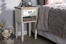 Load image into Gallery viewer, Baxton Studio Dauphine Provincial Style Weathered Oak and White Wash Distressed Finish Wood Nightstand
