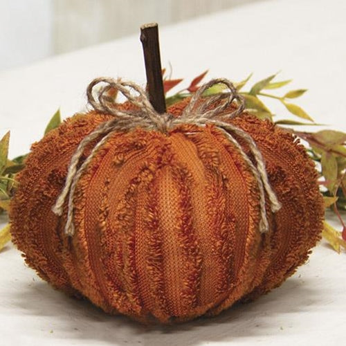 Medium Orange Chenille Pumpkin (Pack of 2)
