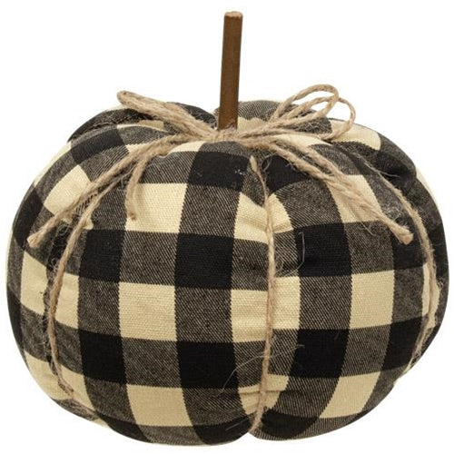Medium Black Buffalo Check Pumpkin (Pack of 2)