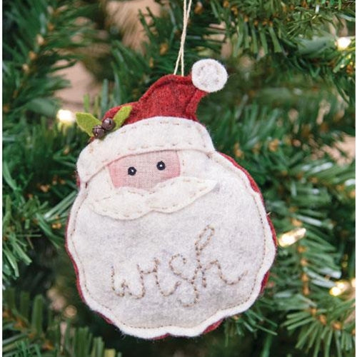 Felt Santa Wish Ornament (Pack of 4)