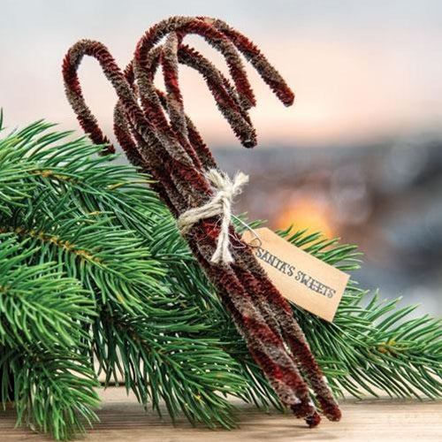 6/Set Antique Chenille Candy Canes (Pack of 4)
