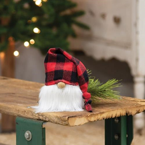 Small Red Buffalo Check Cap Gnome (Pack of 4)