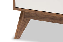 Load image into Gallery viewer, Baxton Studio Calypso Mid-Century Modern White and Walnut Wood 3-Drawer Storage Chest
