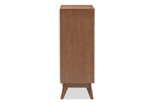 Load image into Gallery viewer, Baxton Studio Calypso Mid-Century Modern White and Walnut Wood Storage Shoe Cabinet
