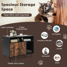 Load image into Gallery viewer, Cat Litter Box Enclosure with Storage Compartments and Pet Scratcher
