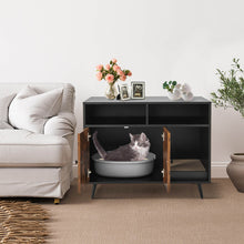 Load image into Gallery viewer, Cat Litter Box Enclosure with Storage Compartments and Pet Scratcher
