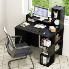 Load image into Gallery viewer, Modern Computer Desk with Storage Bookshelf and Hutch for Home Office-Black
