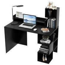 Load image into Gallery viewer, Modern Computer Desk with Storage Bookshelf and Hutch for Home Office-Black
