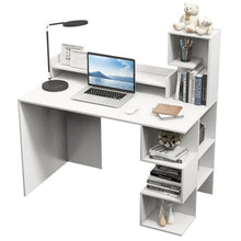 Load image into Gallery viewer, Modern Computer Desk with Storage Bookshelf and Hutch for Home Office-White
