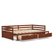 Load image into Gallery viewer, Extendable Twin to King Daybed with Trundle and 2 Storage Drawers
