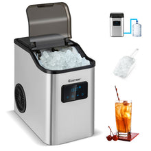 Load image into Gallery viewer, Countertop Nugget Ice Maker with 2 Ways Water Refill Self-Cleaning-Silver
