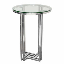 Load image into Gallery viewer, DEKO Polished Stainless Steel Round Accent Table w/ Clear, Tempered Glass Top by Diamond Sofa
