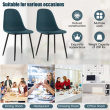 Load image into Gallery viewer, Dining Chairs Set of 2 with Black Metal Legs-Blue

