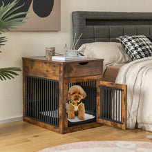 Load image into Gallery viewer, 2-In-1 Dog House with Drawer and Wired Wireless Charging-Rustic Brown
