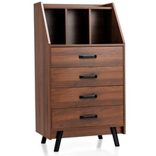 Load image into Gallery viewer, 4-Drawer Dresser with 2 Anti-Tipping Kits for Bedroom-Walnut
