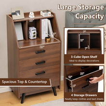 Load image into Gallery viewer, 4-Drawer Dresser with 2 Anti-Tipping Kits for Bedroom-Walnut
