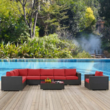 Load image into Gallery viewer, Sojourn 7 Piece Outdoor Patio Sunbrella¨ Sectional Set by Modway
