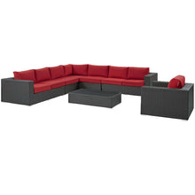 Load image into Gallery viewer, Sojourn 7 Piece Outdoor Patio Sunbrella¨ Sectional Set by Modway
