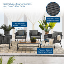 Load image into Gallery viewer, Stance 5 Piece Outdoor Patio Aluminum Sectional Sofa Set by Modway
