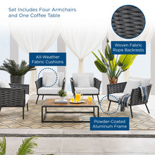 Load image into Gallery viewer, Stance 5 Piece Outdoor Patio Aluminum Sectional Sofa Set by Modway
