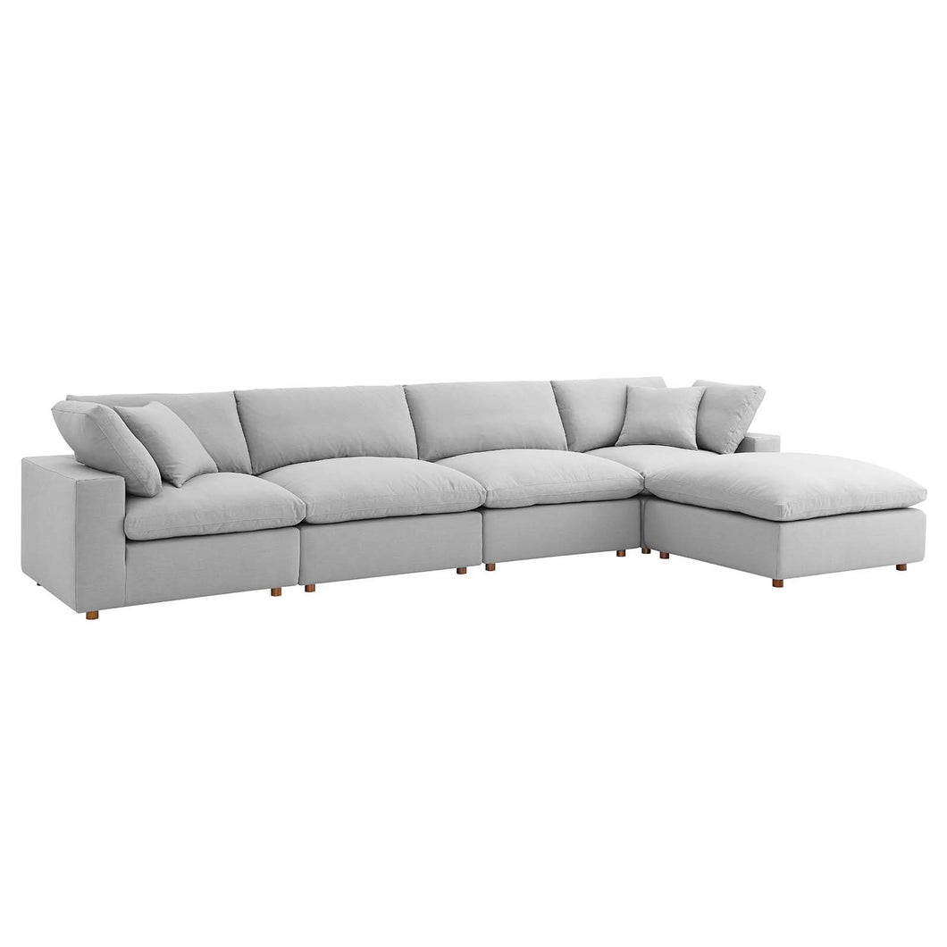Commix 5 Piece Down Filled Overstuffed Sectional Sofa Set by Modway