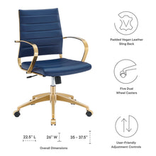 Load image into Gallery viewer, Jive Gold Stainless Steel Midback Office Chair by Modway
