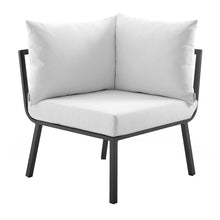 Load image into Gallery viewer, Riverside 4 Piece Outdoor Aluminum Set in Gray White
