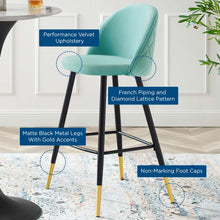 Load image into Gallery viewer, Cordial Performance Velvet Bar Stools Set of 2 by Modway

