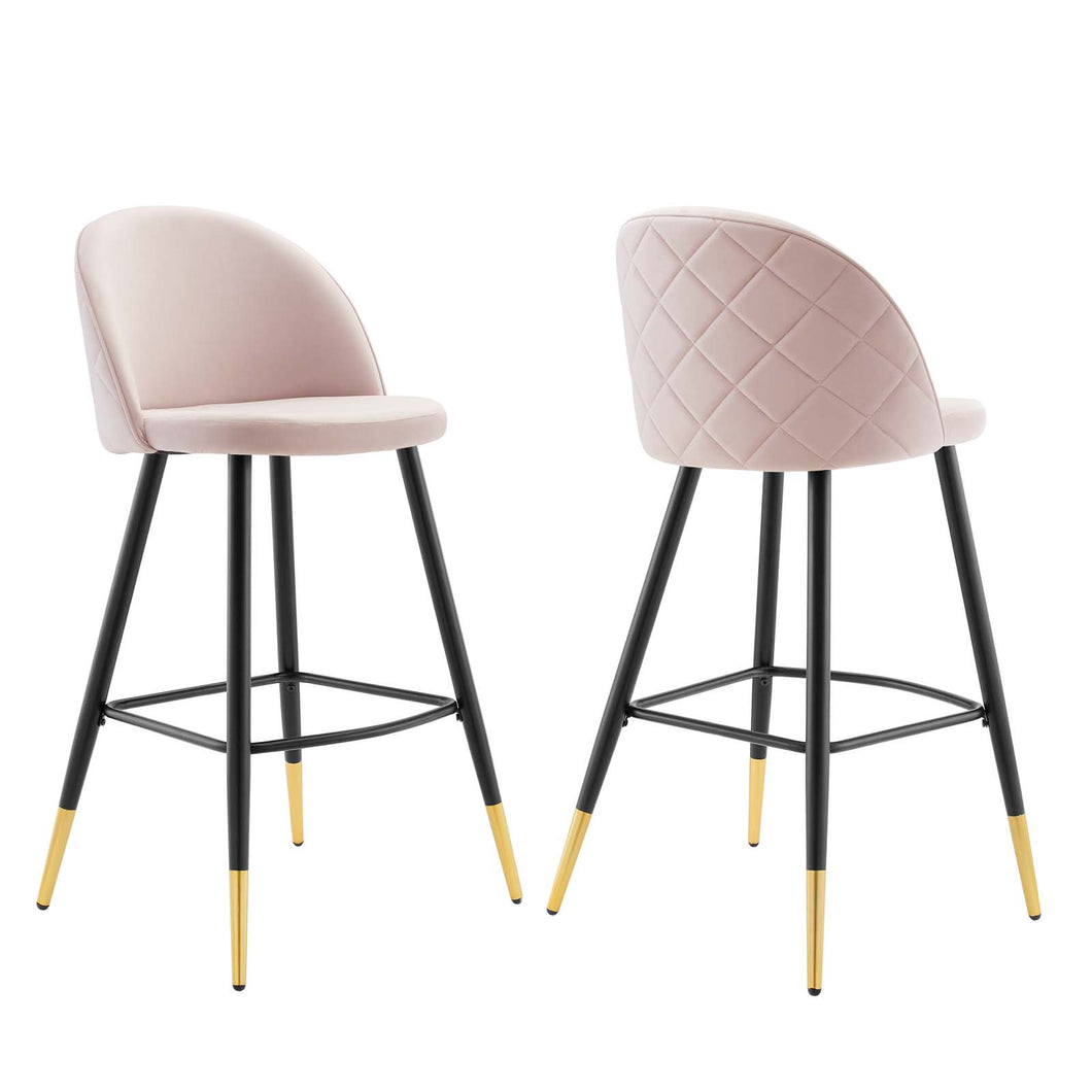Cordial Performance Velvet Bar Stools Set of 2 by Modway