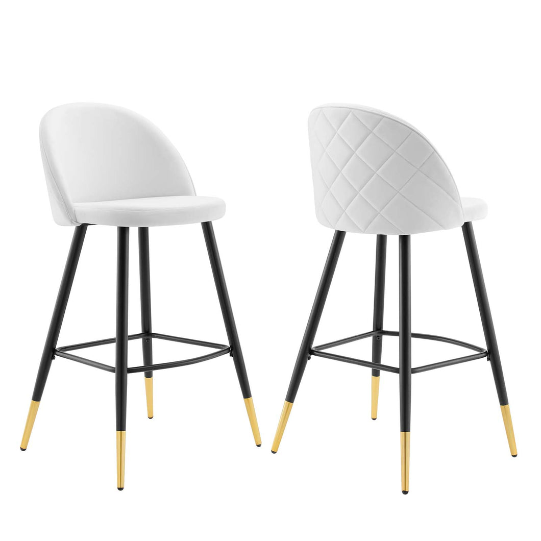 Cordial Performance Velvet Bar Stools Set of 2 by Modway