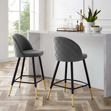 Load image into Gallery viewer, Cordial Performance Velvet Counter Stools Set of 2 by Modway
