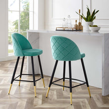 Load image into Gallery viewer, Cordial Performance Velvet Counter Stools Set of 2 by Modway
