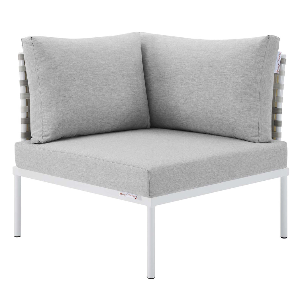 Harmony Sunbrella¨ Basket Weave Outdoor Patio Aluminum Corner Chair by Modway