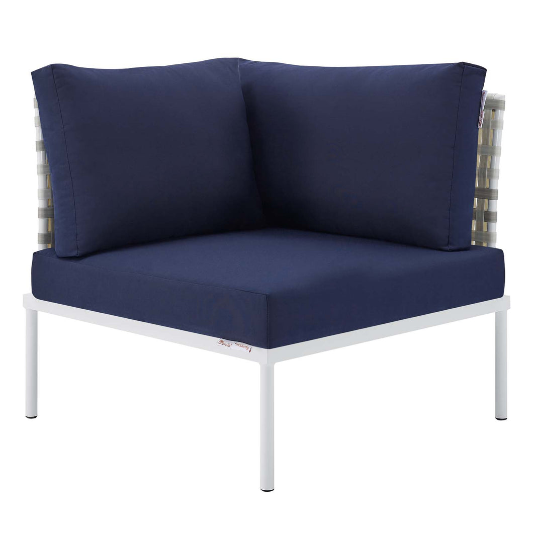 Harmony Sunbrella¨ Basket Weave Outdoor Patio Aluminum Corner Chair by Modway