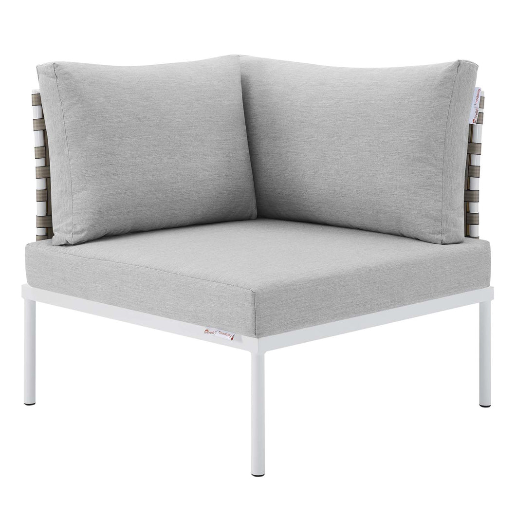 Harmony Sunbrella¨ Basket Weave Outdoor Patio Aluminum Corner Chair by Modway