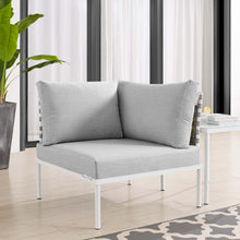 Load image into Gallery viewer, Harmony Sunbrella¨ Basket Weave Outdoor Patio Aluminum Corner Chair by Modway
