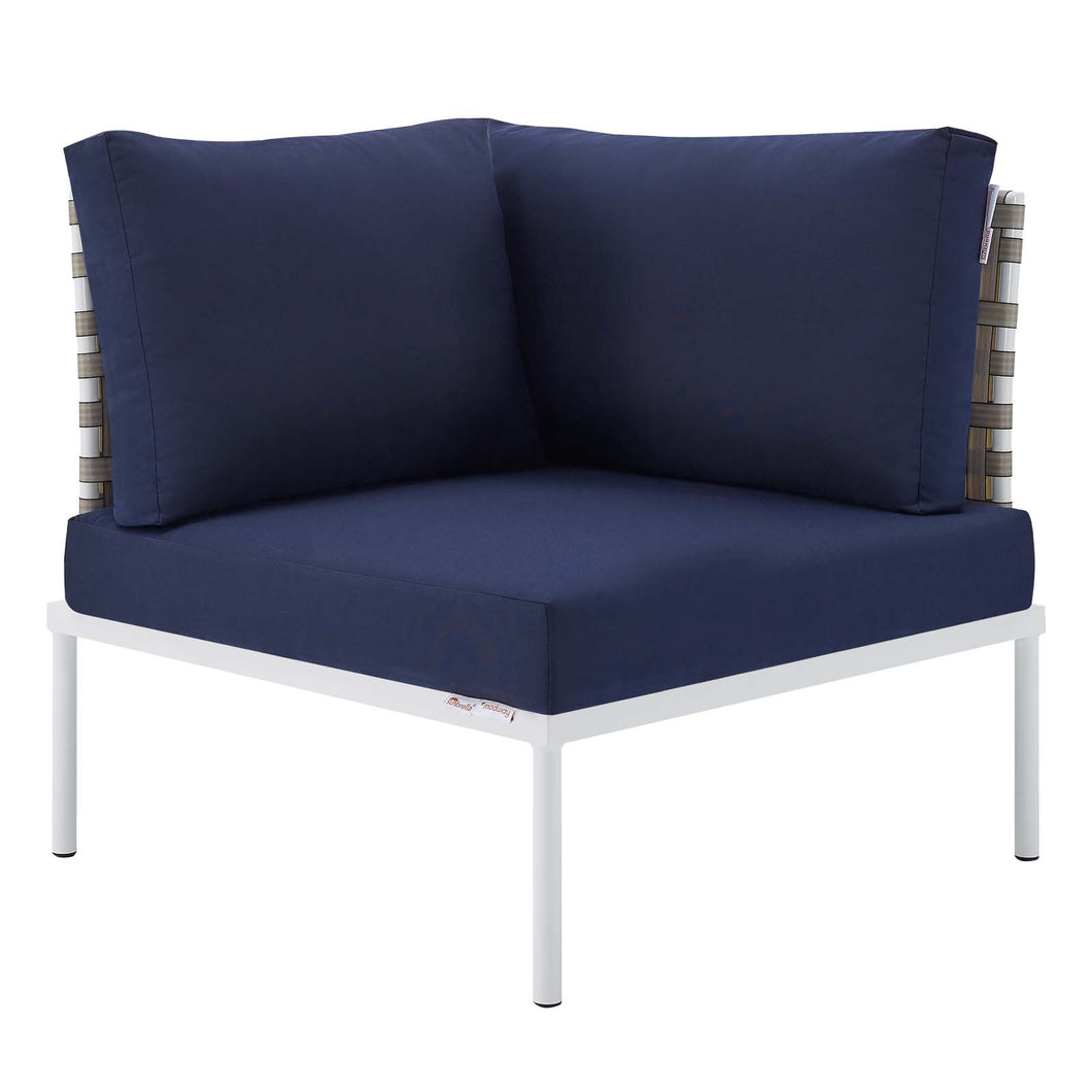 Harmony Sunbrella¨ Basket Weave Outdoor Patio Aluminum Corner Chair by Modway