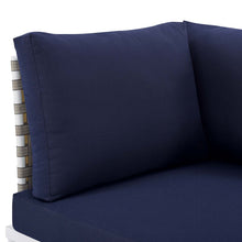 Load image into Gallery viewer, Harmony Sunbrella¨ Basket Weave Outdoor Patio Aluminum Corner Chair by Modway
