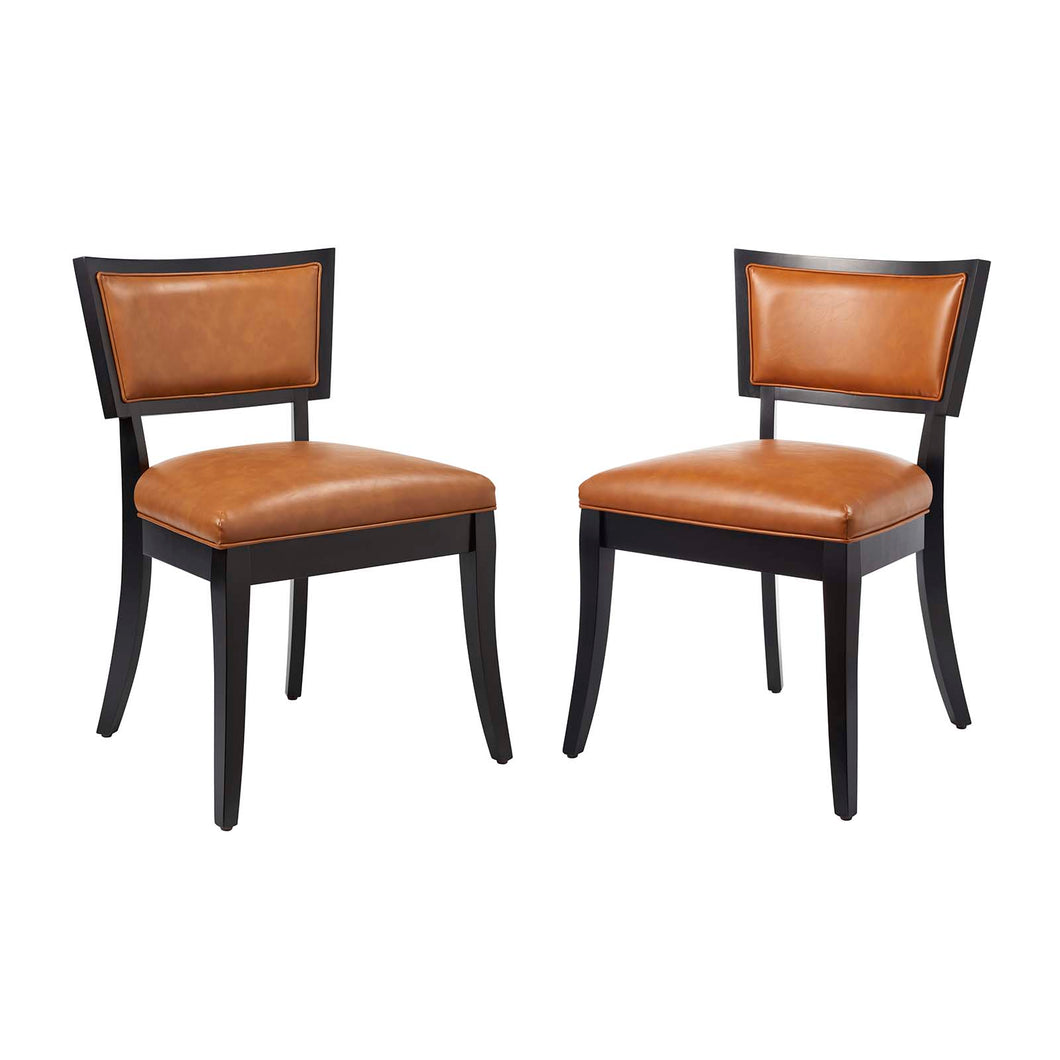 Pristine Vegan Leather Dining Chairs Set of 2 by Modway
