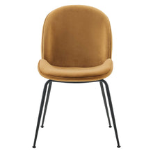 Load image into Gallery viewer, Scoop Black Powder Coated Steel Leg Performance Velvet Dining Chairs Set of 2 by Modway

