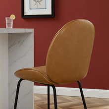 Load image into Gallery viewer, Scoop Black Powder Coated Steel Leg Vegan Leather Counter Stool by Modway
