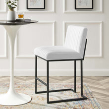 Load image into Gallery viewer, Indulge Channel Tufted Fabric Counter Stool by Modway
