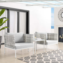 Load image into Gallery viewer, Harmony 3-Piece Sunbrella¨ Basket Weave Outdoor Patio Aluminum Seating Set by Modway
