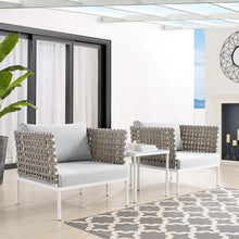 Load image into Gallery viewer, Harmony 3-Piece Sunbrella¨ Basket Weave Outdoor Patio Aluminum Seating Set by Modway
