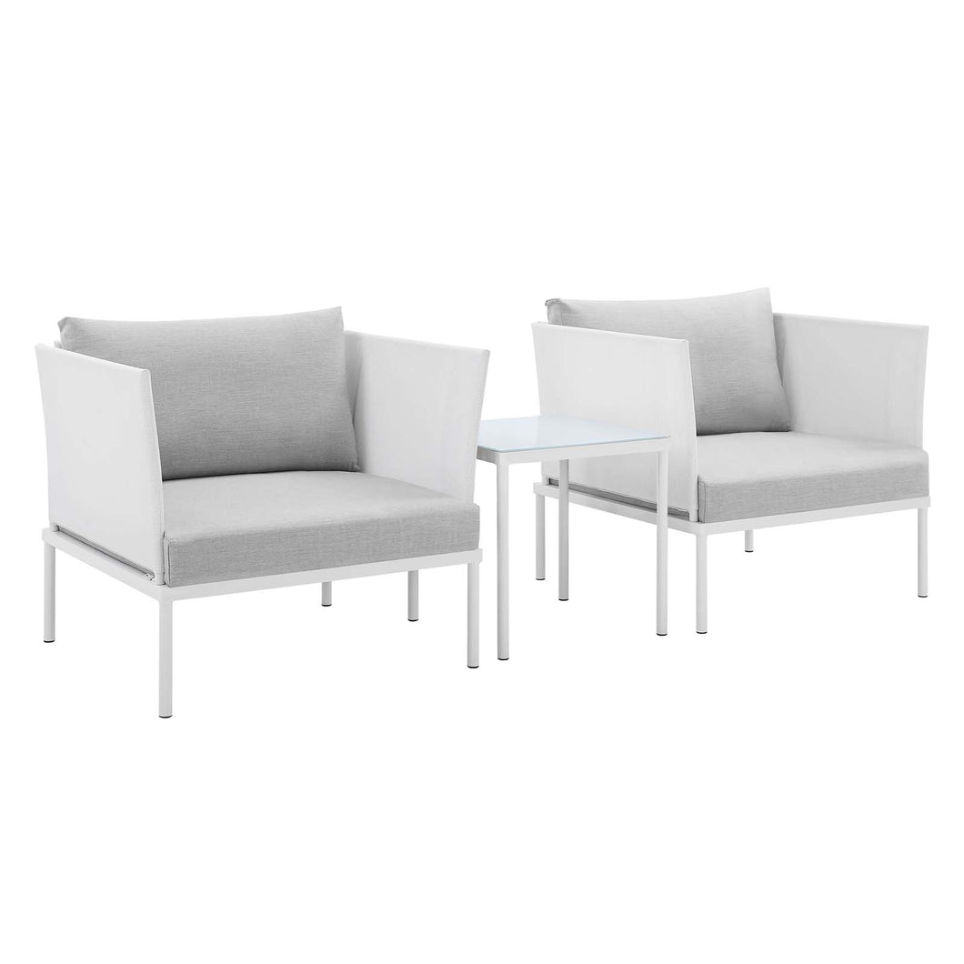 Harmony 3-Piece Sunbrella¨ Outdoor Patio Aluminum Seating Set by Modway