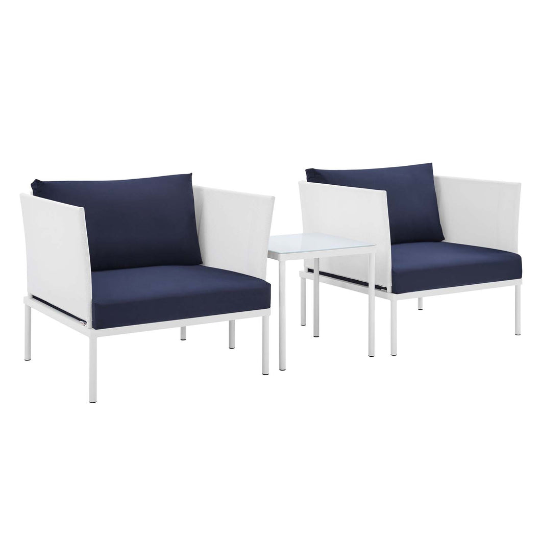 Harmony 3-Piece Sunbrella¨ Outdoor Patio Aluminum Seating Set by Modway